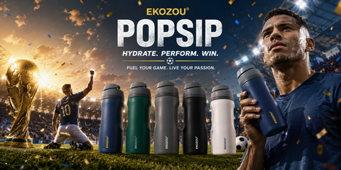 EKOZOU POPSIP sport tumblers in a stadium scene